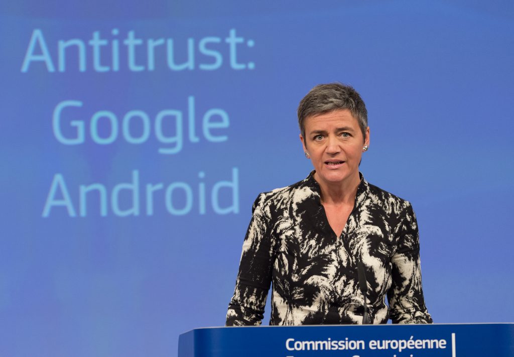 Press conference by Margrethe Vestager on a antitrust case (Google Android)