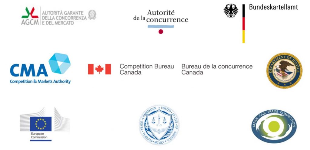 Die Logos der G7-Wettbewerbsbehörden